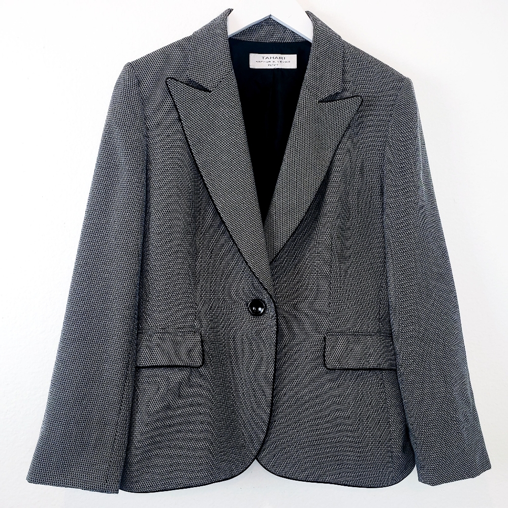 Tahari Arthur S. Levine Herringbone Blazer